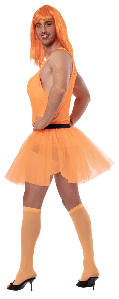 Disfraz de Bailaria Gogó Naranja para Hombre Despedidas Rubies